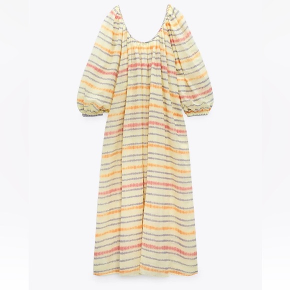 Zara Dresses & Skirts - NWT ZARA Blogger Favorite Tie Dye Oversized Tunic Stripe Maxi Dress Size Small